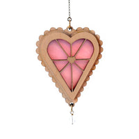HEART STRINGS / Radiant Heart - Stained Glass & Wood Suncatcher