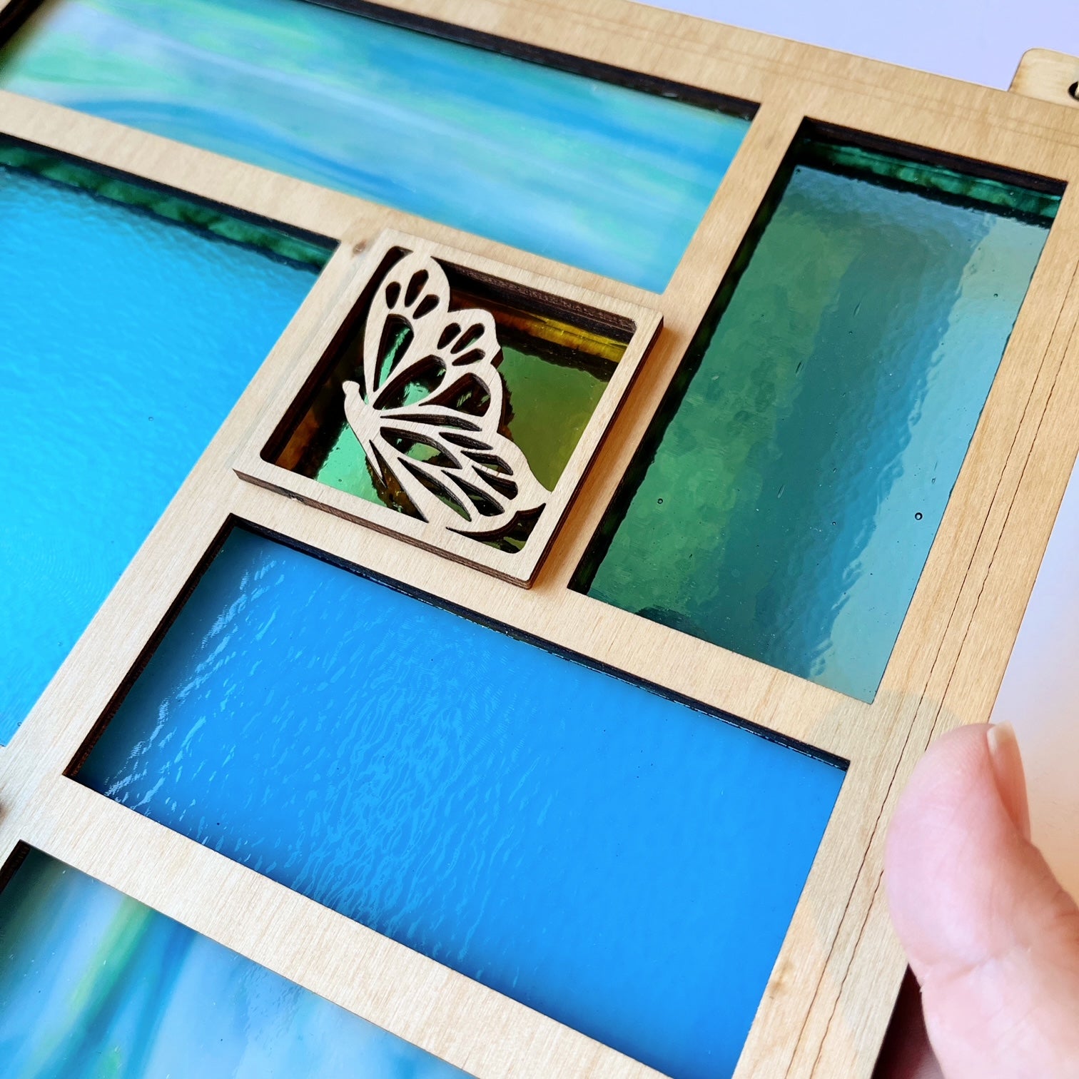 QUILT PANEL 11.5" - turquoise & yellow