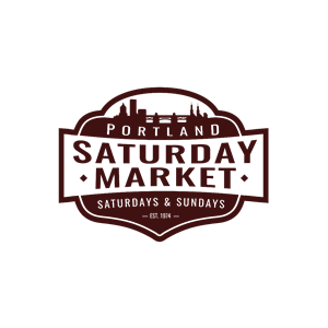 Portland Saturday Market logo that reads the market is open March thru December