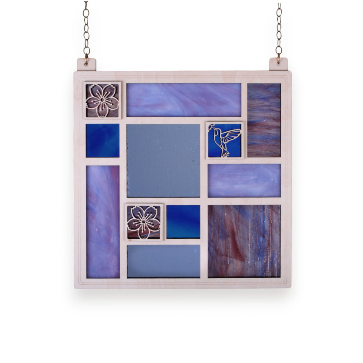 QUILT PANEL 11.5" - purples & blues *ONE-OF-A-KIND*