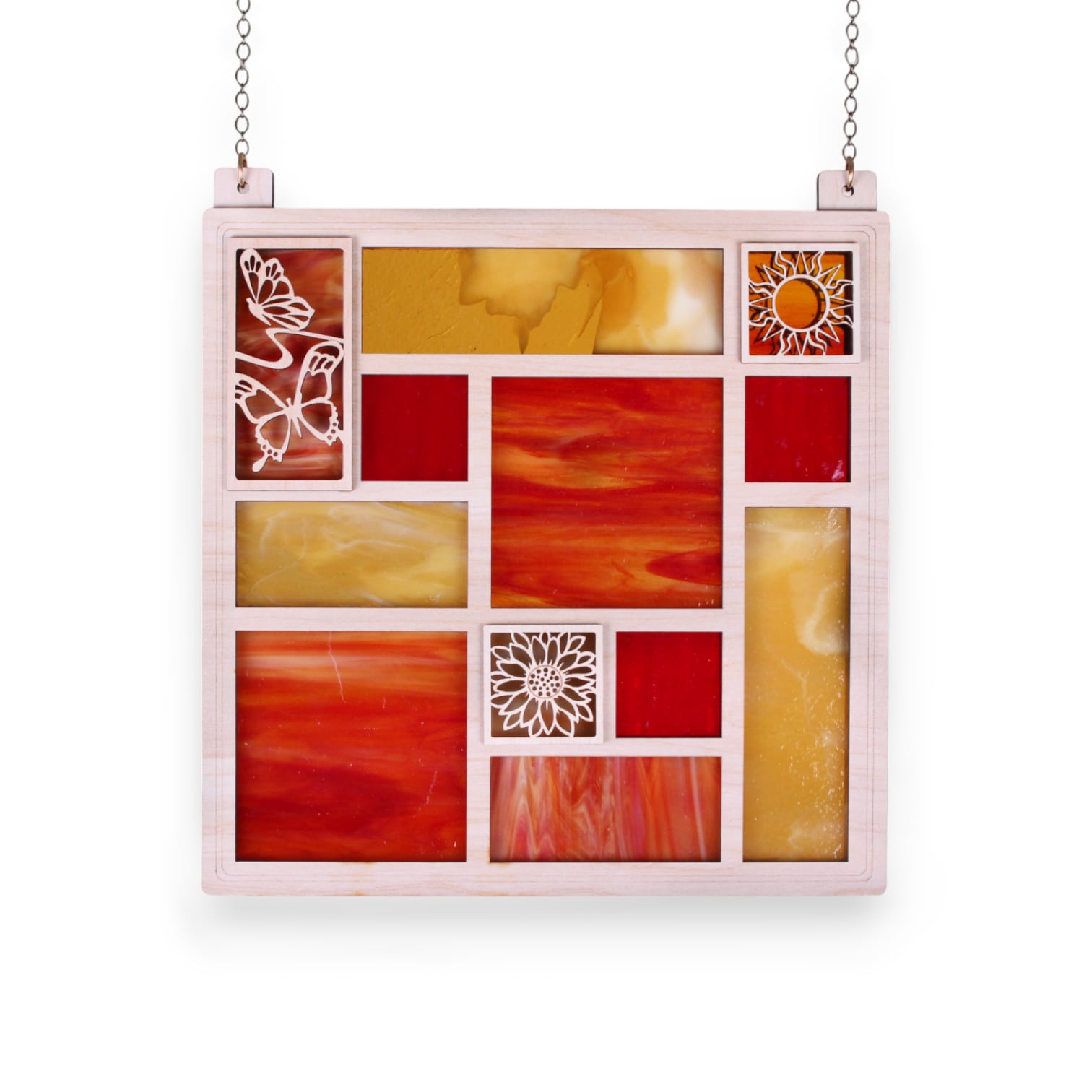 QUILT PANEL 11.5" - orange & gold *ONE-OF-A-KIND*