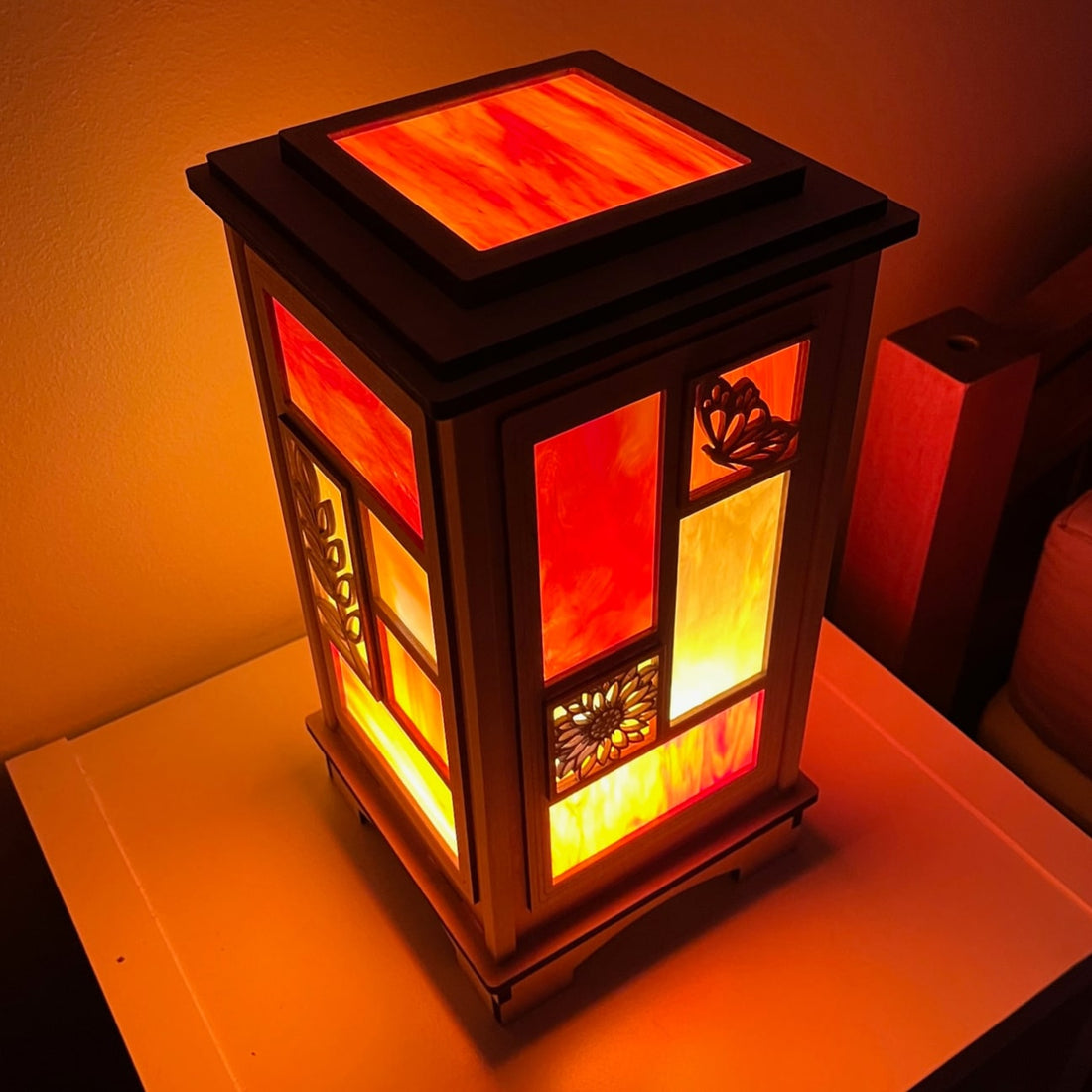 LAMP | Quilted Glass Lantern 13" (can be customized)