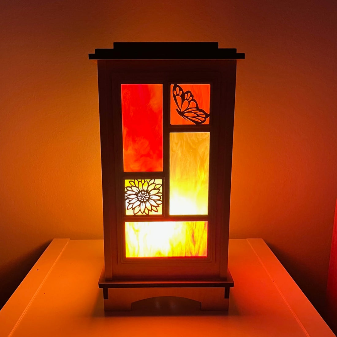 LAMP | Quilted Glass Lantern 13" (can be customized)