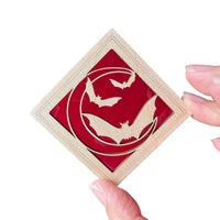 HALLOWEEN MINI SUNCATCHER - 2.5" stained glass & wood ornament