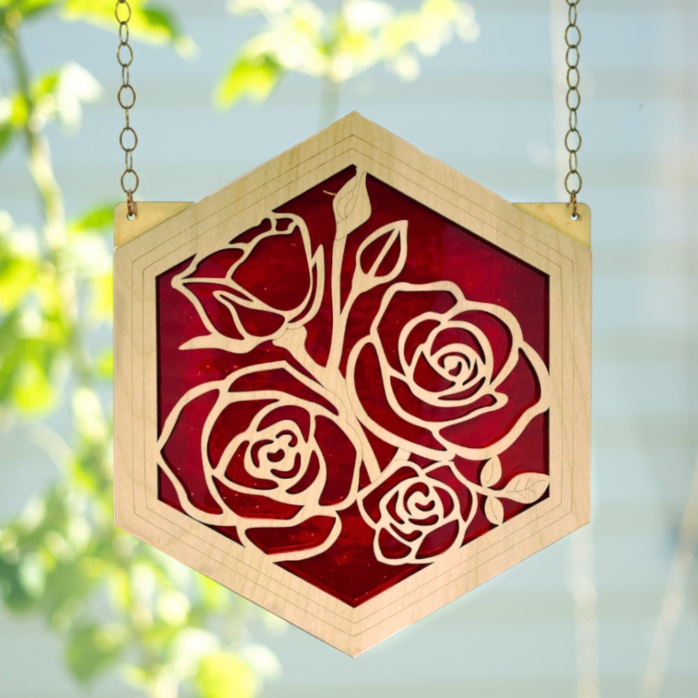 GRAND TEA ROSE SUNCATCHER