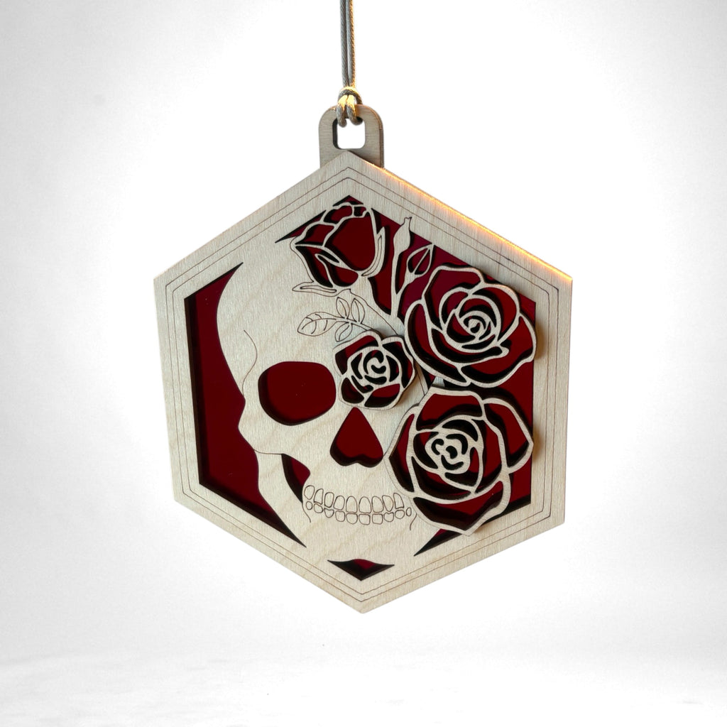 SKULL & ROSES SUNCATCHER - 6"