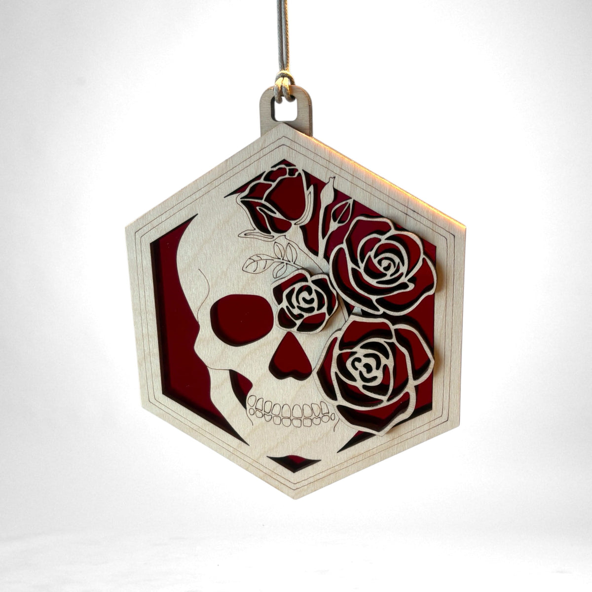 SKULL & ROSES SUNCATCHER - 6"