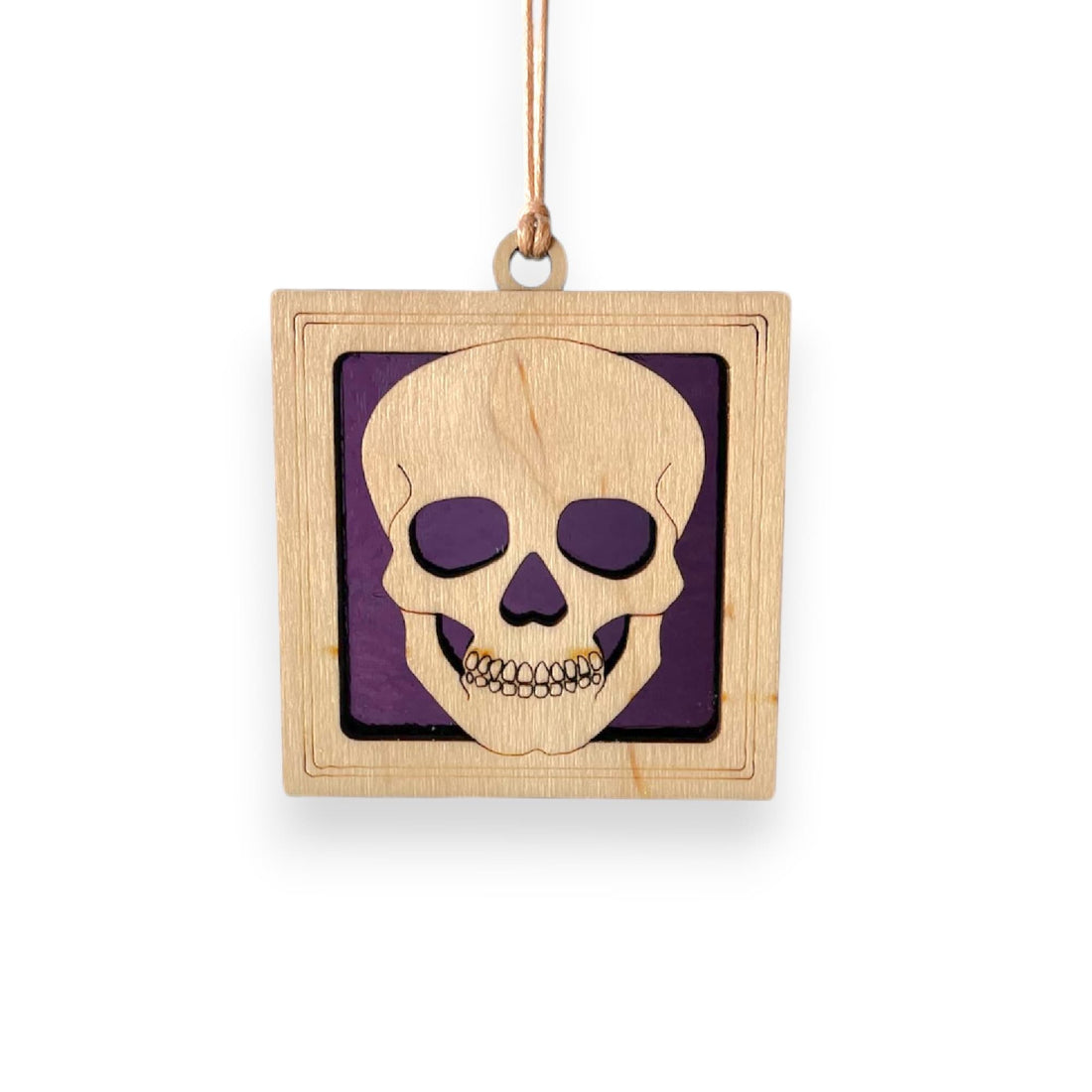 HALLOWEEN MINI SUNCATCHER - 2.5" stained glass & wood ornament