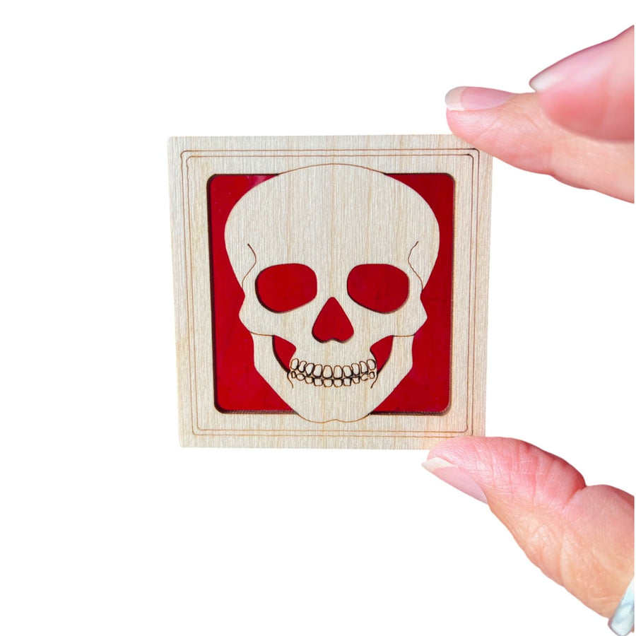 HALLOWEEN MINI SUNCATCHER - 2.5" stained glass & wood ornament