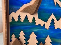 SUMMIT - Mountainscape Panel in deep blue & greens *Limited*