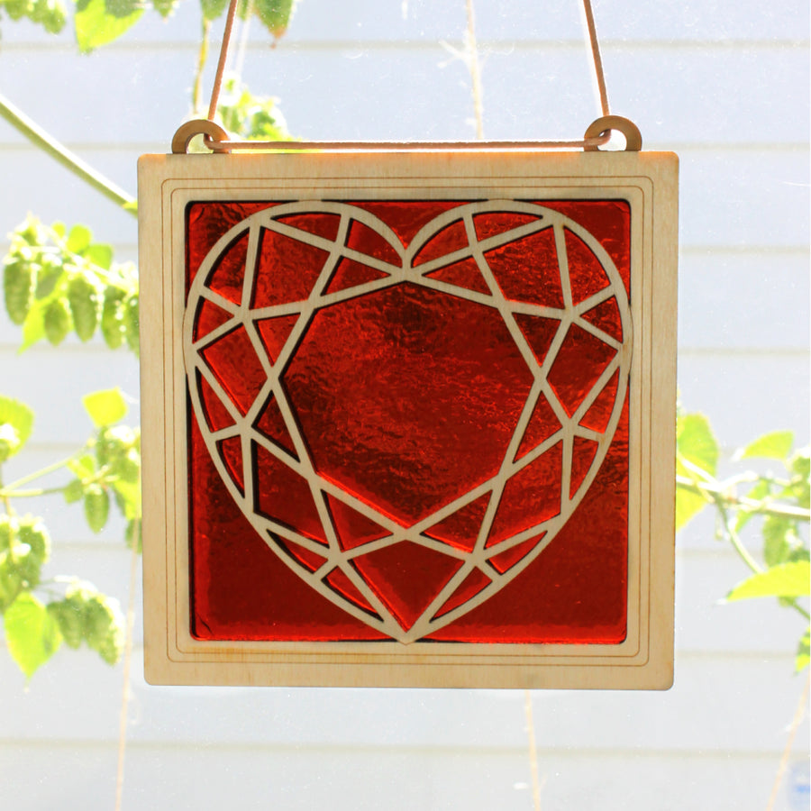 *CUSTOM INSCRIBED* FACETED HEART