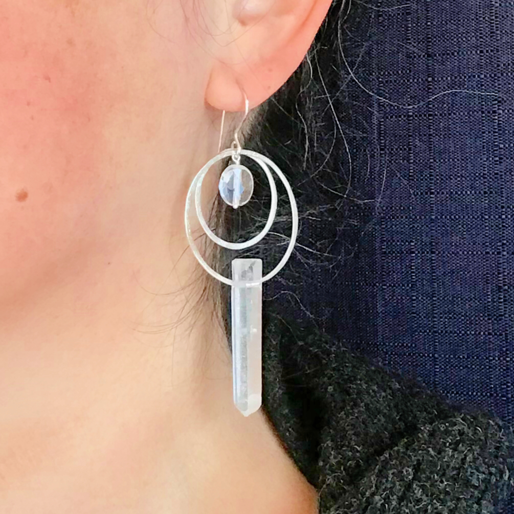 Gemstone Point Orbit Earrings | WEB SPECIAL